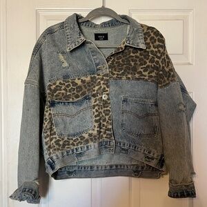 Vici Distressed Cropped Jean Jacket